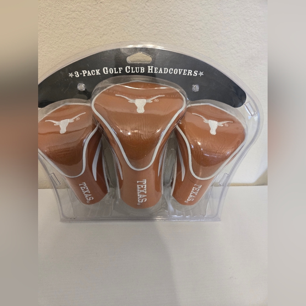 Texas Longhorns Golf Club Headcovers 3 Pack. Fits Oversized drivers. New